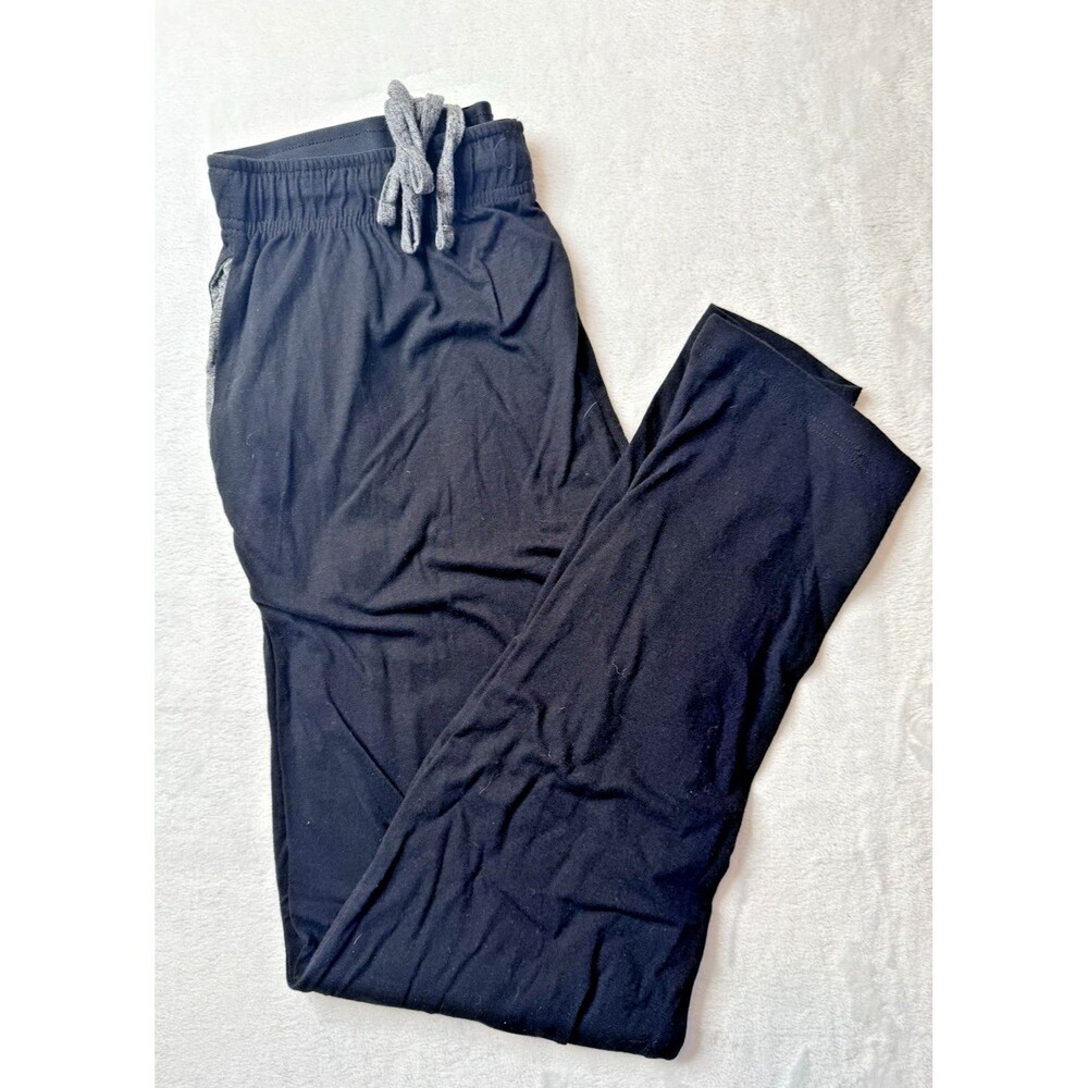 George M (32-34) Pajama Pants Black Cotton Side Pockets Drawstring Waist NWOT